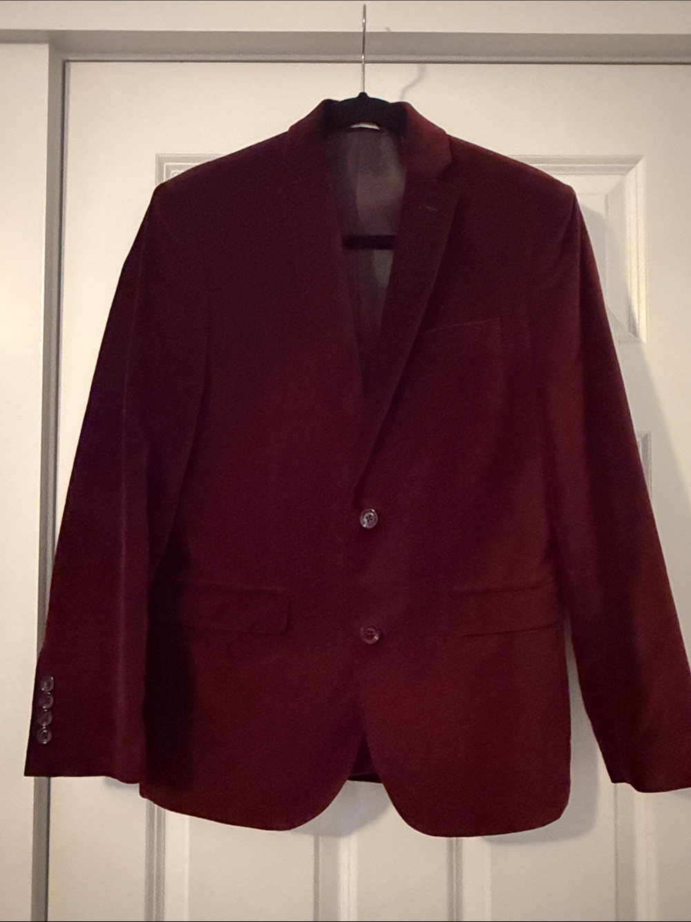 Bar III Men's Burgundy velvet Sport Coat - Two-Button Blazer